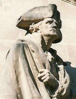 George Washington portrayed in the Princeton Battle Monument, Princeton, N.J.