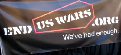 Banner advertises enduswars.org website and adds, 'We've had enough'