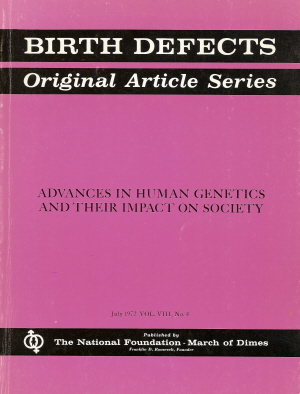 Cover of <em>Birth Defects</em> issue