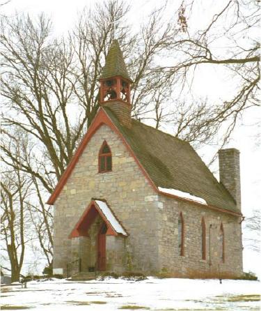 Country church after a snow