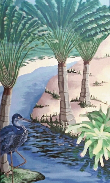 Beacon Ridge mural of palm trees on the water