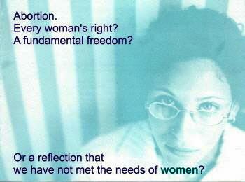 A Feminists for Life brochure suggests that abortion shows we haven't met women's needs