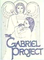 Gabriel Project logo, with Angel Gabriel in background and mother and child in foreground