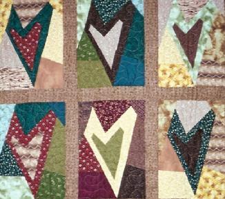 Quilt in hearts pattern