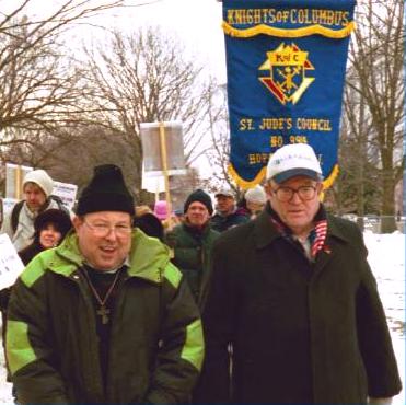 Knights of Columbus blue banner at the March for Life