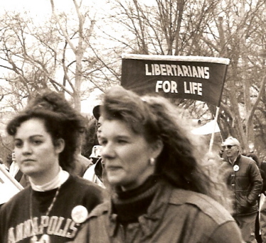 Libertarians for Life banner at the March for Life, Washington, D.C. years ago