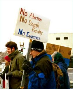 Sign at March for Life: 'No Abortion/NoDeath Penalty/No Eugenics'