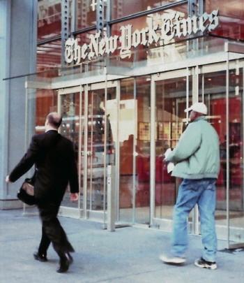 Entrance to <em>New York Times</em> building