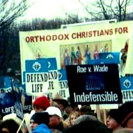 Orthodox Christians banner at the March for Life