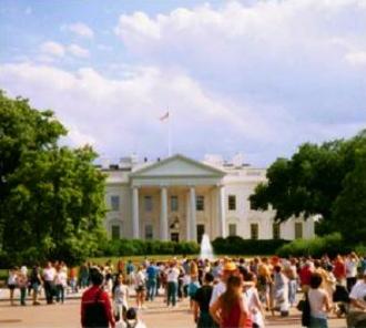 Citizens look toward the White House