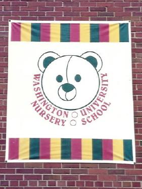 Teddy-bear banner of nursery school at Washington University in St. Louis